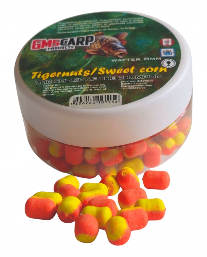 Двукомпонентен Вафтер Дъмбел Тигров Фъстък & Сладка Царевица 8мм